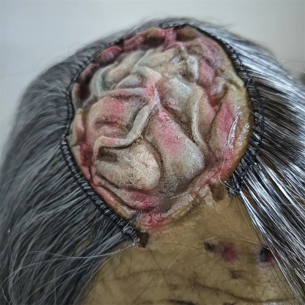 Halloween Scary Zombie Mask Realistic Old Man Mask Horror Walking Dead Female Zombie Full Head Mask Cosplay Horror Costume Props
