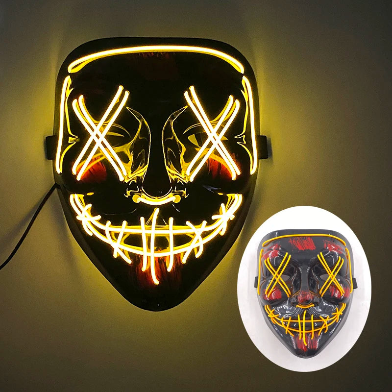 Festival Animal Light up Ball Mask Halloween Party LED Glowing Pink Bear Mask Cosplay Masquerade Luminous Mask Costume Decor