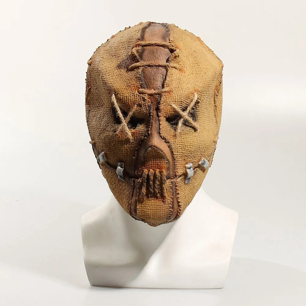 Horror Skull Scar Killer Mask Cosplay Scary Evil Demon Skeleton Scarecrow Latex Helmet Halloween Party Costume Props
