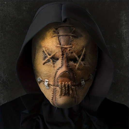 Horror Skull Scar Killer Mask Cosplay Scary Evil Demon Skeleton Scarecrow Latex Helmet Halloween Party Costume Props