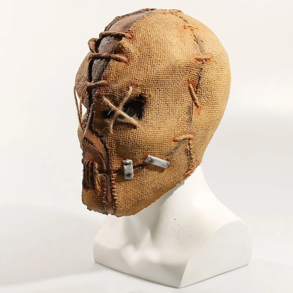 Horror Skull Scar Killer Mask Cosplay Scary Evil Demon Skeleton Scarecrow Latex Helmet Halloween Party Costume Props